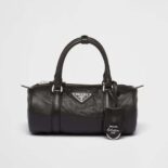 Prada Women Antique Nappa Leather Handbag-Black 1BA389