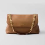 Prada Women Large leather Shoulder Bag-Brown 1BD368