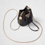 Prada Women Patent Leather Mini-pouch-Black F03KJ