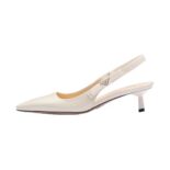 Prada Women Patent-Leather Slingback Pumps-White 1I190N