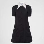 Prada Women Satin Wool Mini-dress-Black P3L06