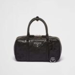 Prada Women Small Antique Nappa Leather Top Handle Bag-Black 1BA426