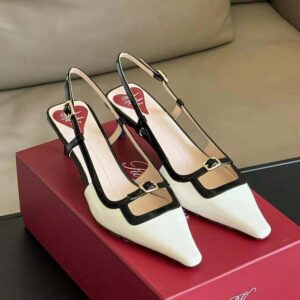 Roger Vivier Women Viv’ Canard Slingback Pumps in Patent Leather-Black