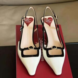 Roger Vivier Women Viv’ Canard Slingback Pumps in Patent Leather-Black