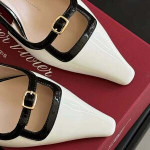 Roger Vivier Women Viv’ Canard Slingback Pumps in Patent Leather-Black