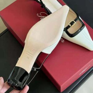Roger Vivier Women Viv’ Canard Slingback Pumps in Patent Leather-Black
