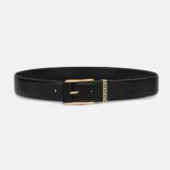Versace Unisex Greca Accent Leather Belt-Black DCU8241