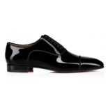 Christian Louboutin Men Greggo Lace-up Shoes in Patent Calf Leather-Black