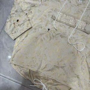 Dior Women Hooded D-Way windbreaker Gold-Tone Technical Taffeta Jacquard