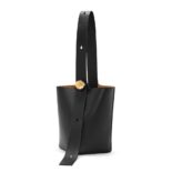 Loewe Unisex Medium Pebble Bucket Bag in Mellow Calfskin-Black AANBBBWX01