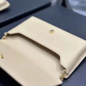 Saint Laurent YSL Women Cassandre Phone Holder in Smooth Leather-Sandy 6350950U40J2721