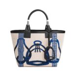 Hermes Unisex Steeple 25 Ecru Tote Bag-Blue H084312CKAB