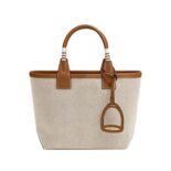 Hermes Unisex Steeple 25 Ecru Tote Bag-Brown H083611CKAE