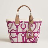 Hermes Unisex Steeple 25 Ecru Tote Bag-Purple H083621CKAC
