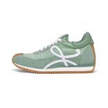 Loewe Unisex Flow Runner in Nylon and Suede-Green L815282X99