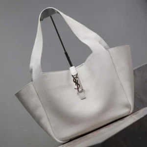 Saint Laurent YSL Women Le 5 à 7 Bea in Grained Leather-White