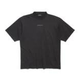 Balenciaga Men Back T-Shirt Medium Fit in Black Vintage Jersey