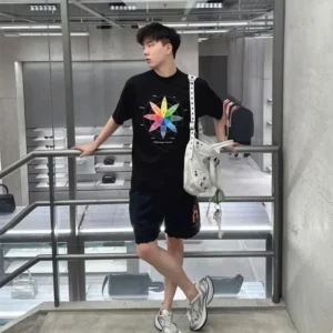 Balenciaga Men How Do You Feel? T-Shirt Medium Fit in Black Vintage Jersey
