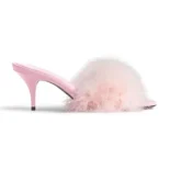 Balenciaga Women Boudoir 70mm Sandal in Pink Feathers 787447W0WMQ5000