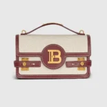 Balmain Women B Buzz 24 Canvas and Leather Bag BN1DA829TCFEGPV