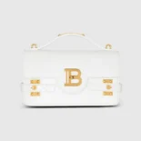 Balmain Women B-Buzz Shoulder 24 Calfskin Bag-White CN0DA828LSLX0FA
