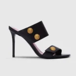 Balmain Women Heeled Eva Mules in Calfskin CN0UR007LVIT