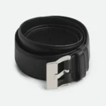 Bottega Veneta Unisex Smooth Calfskin Leather Belt-Black 755155VALKO8803
