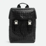 Bottega Veneta Women Intrecciato Flap Backpack-Black 766580V2HL28803