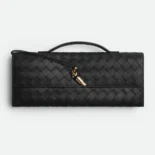 Bottega Veneta Women Long Clutch Andiamo With Handle-Black 741511VCPP31019