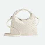 Bottega Veneta Women Mini Hop in Calf Leather-White 777586V3IV19156