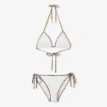 Burberry Women Check Trim Bikini-White 80107701