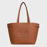 Celine Women Medium Cabas Anaïs Cuir Triomphe in Grained Calfskin-Tan