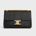 Celine Women Medium Celine Victoire Bag in Supple Calfskin-Black 15853FDU.38NO