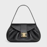 Celine Women Medium Polly Bag in Supple Calfskin-Black 115633FDU
