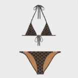 Celine Women Triangle Top / Swimsuit Bottom in Monogram Jersey 2X16F939T.17BR