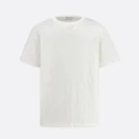 Dior Men Oblique Relaxed-Fit T-Shirt Off-White Terry Cotton Jacquard