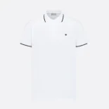 Dior Men Polo Shirt with Bee Embroidery White Cotton Piqué