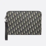 Dior Men Pouch Beige and Black Dior Oblique Jacquard 2OBCA251YSE_H05E