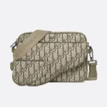 Dior Men Saddle Triple Pouch Khaki Dior Oblique Jacquard