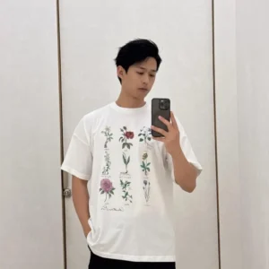 Dior Men T-Shirt White Slub Cotton Jersey 493J671A0817_C089
