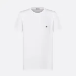 Dior Men T-Shirt with Bee Embroidery White Cotton Jersey