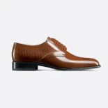 Dior Men Timeless Derby Shoe Brown Calfskin with Dior Oblique Gradient Patina