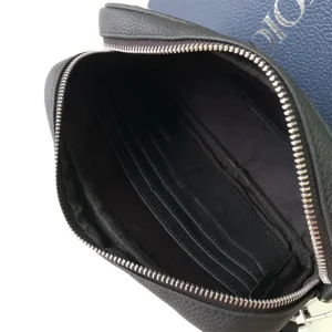 Dior Men Toiletry Bag Beige and Black Dior Oblique Jacquard
