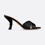 Dior Women Dior Tribales Heeled Slide Black Satin KCO068SAT_S900