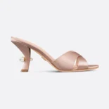 Dior Women Dior Tribales Heeled Slide Nude Satin KCO068SAT_S42P