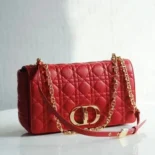 Dior Women Large Dior Caro Bag Red Soft Cannage Calfskin