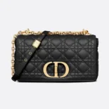 Dior Women Medium Dior Caro Bag Black Supple Cannage Calfskin