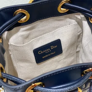 Dior Women Small Dior Backpack Blue Dior Oblique Jacquard