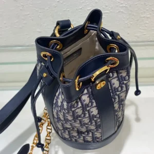 Dior Women Small Dior Backpack Blue Dior Oblique Jacquard