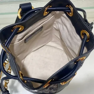Dior Women Small Dior Backpack Blue Dior Oblique Jacquard